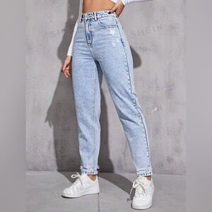 Shein Acid Wash Mom Jeans